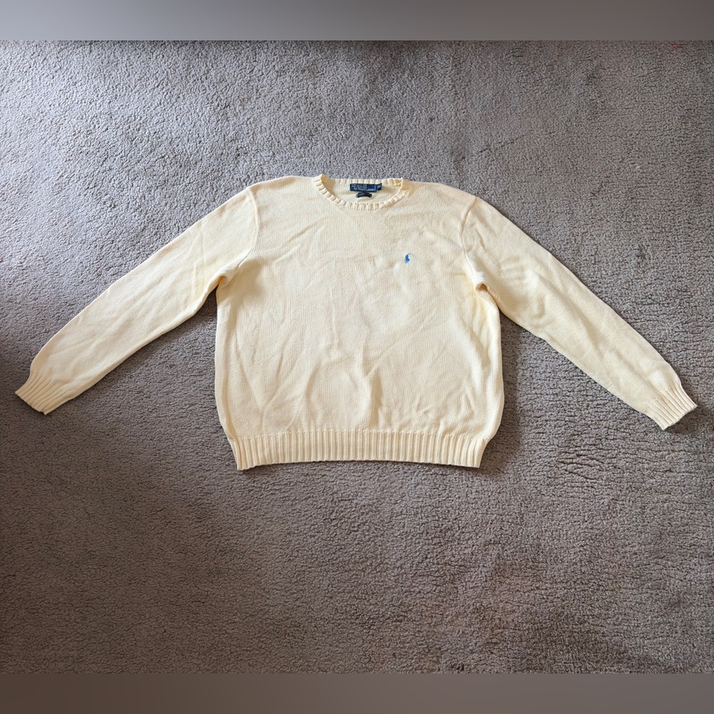 Polo Ralph Lauren Men's Light Yellow 100% Cotton Crewneck Sweater
